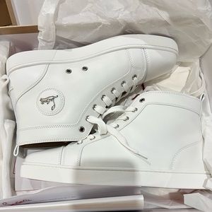 White Christian louboutin hightop sneakers